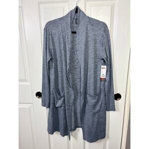 32 Degrees Heat Long Open Cardigan Sweater Gray Size S/M NWT